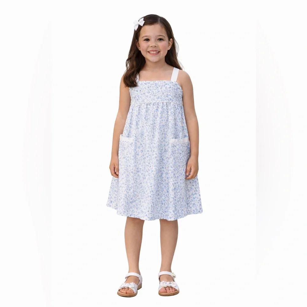 The Beaufort Bonnet Company Millie Day Dress Greenbriar Garden Blue Size 12